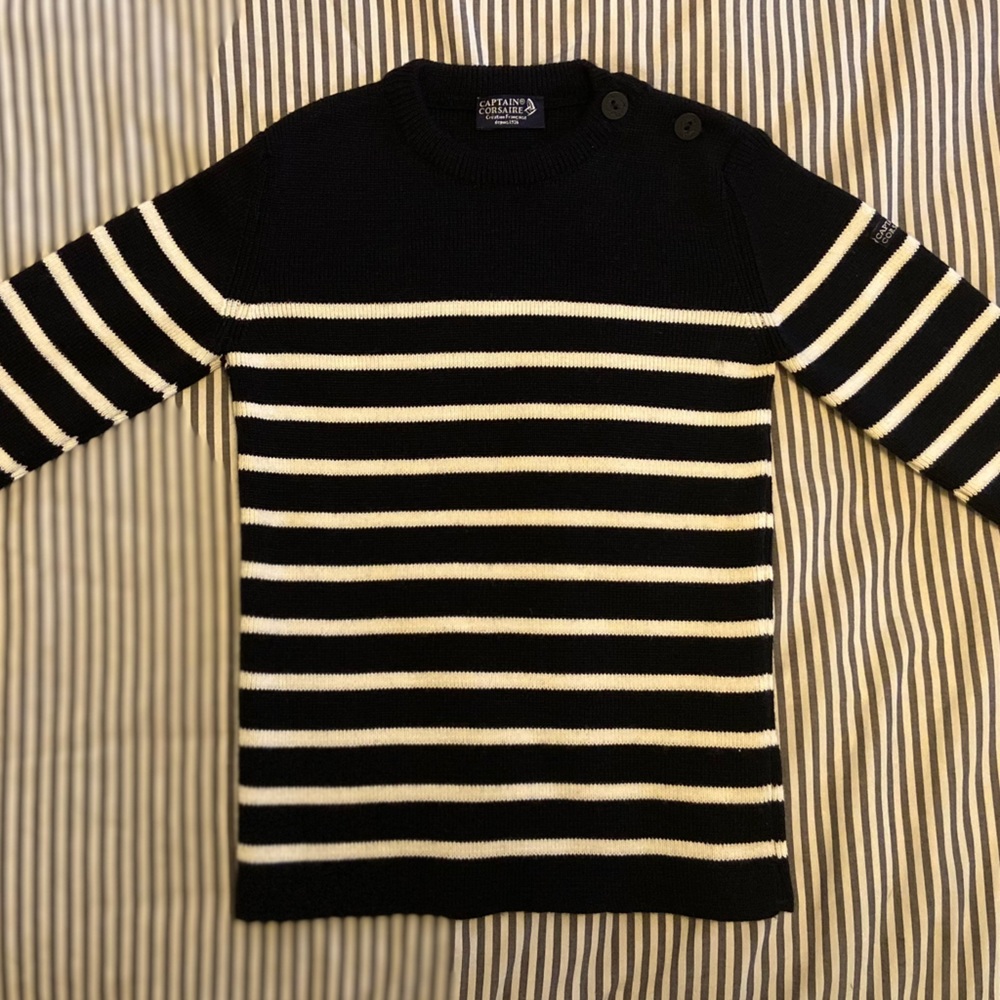 Striped French Breton Sweater, by Captain Corsaire, Made in France, NWOT, 6